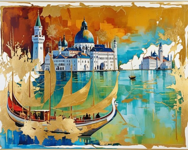 Venetian Harbor with Sailboats and Iconic Architecture