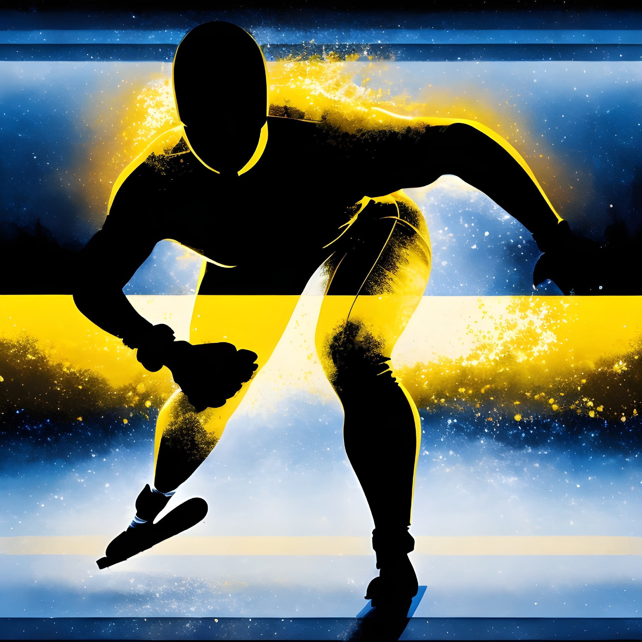 Dynamic Silhouette of a Speed Skater in Motion