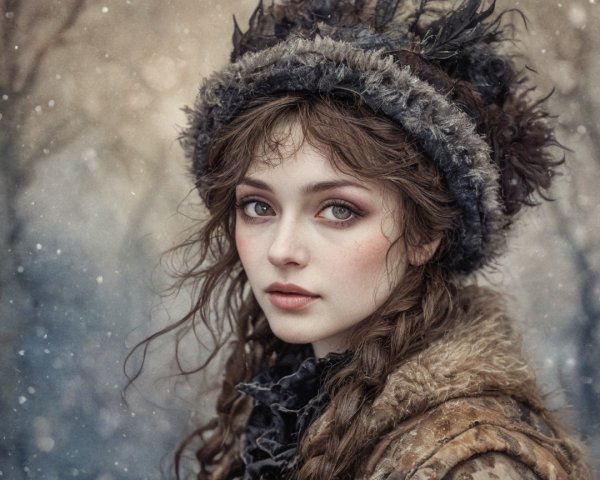 Medium Close-Up Portrait of a Young Fair-Skinned Woman