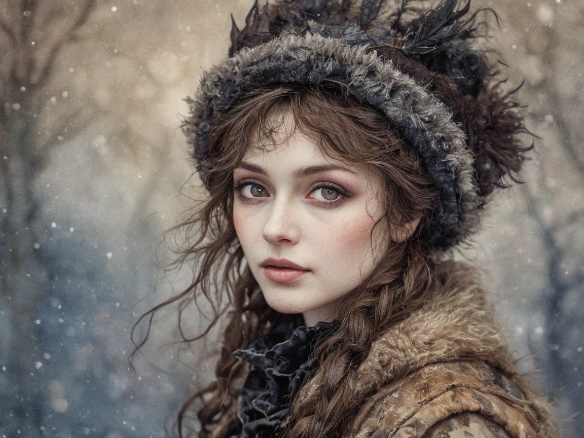 Medium Close-Up Portrait of a Young Fair-Skinned Woman