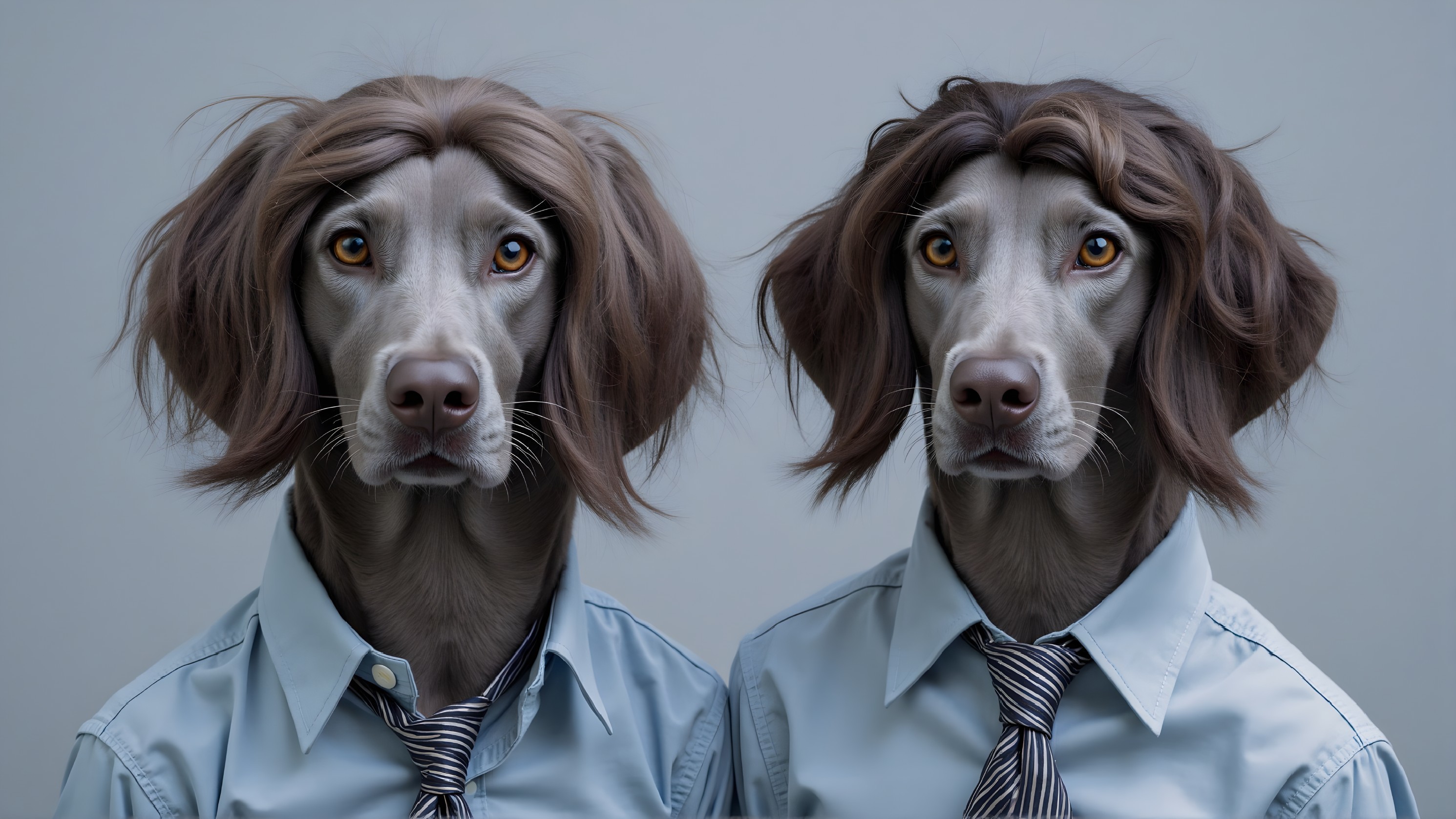 Sophisticated Dogs in Dress Shirts and Ties