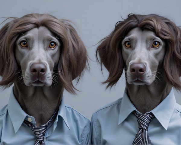 Sophisticated Dogs in Dress Shirts and Ties