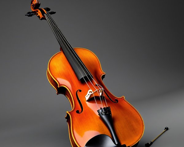 Elegant Violin on Soft Grey Surface with Rich Tones