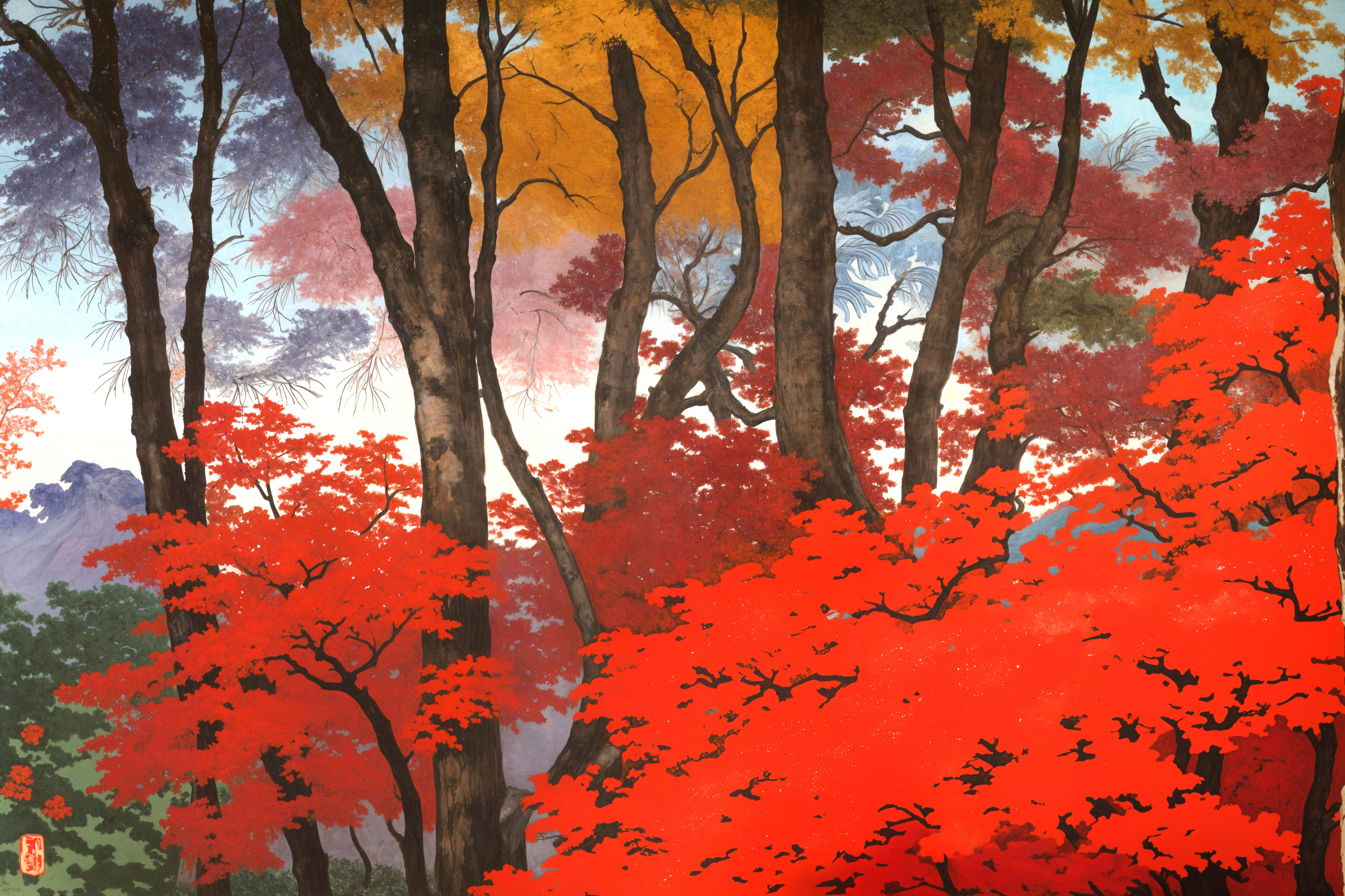 Vibrant Autumn Landscape with Colorful Foliage