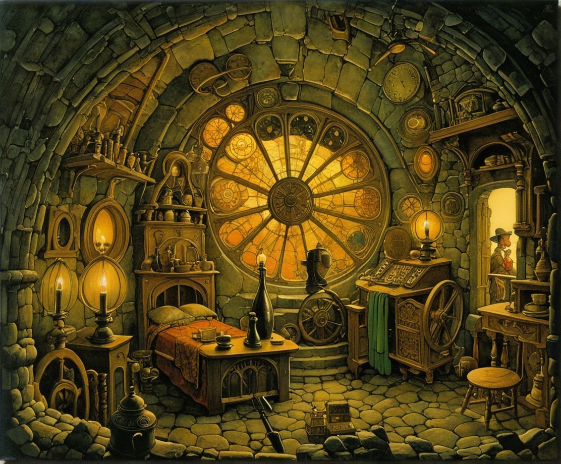 Cozy Dimly Lit Room with Antique Decor and Window