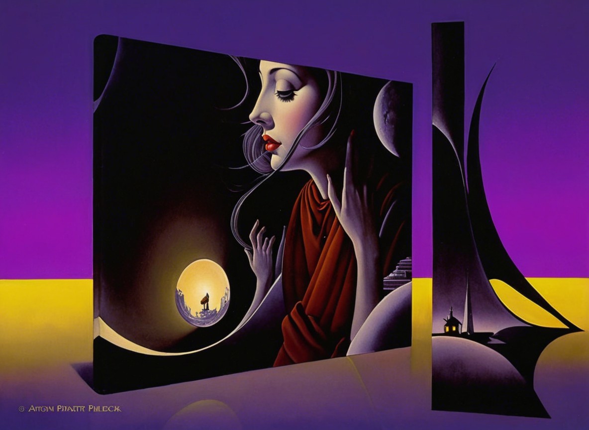 Surreal Portrait of a Woman with Abstract Elements