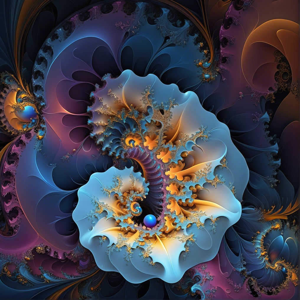 Fractal Design with Swirling Patterns and Colors
