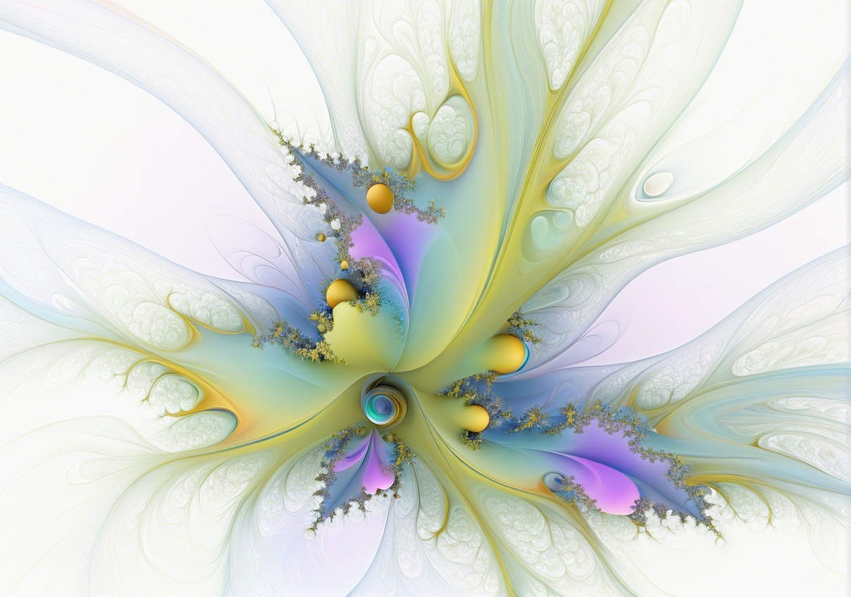 Fractal Artwork with Swirling Pastel Patterns