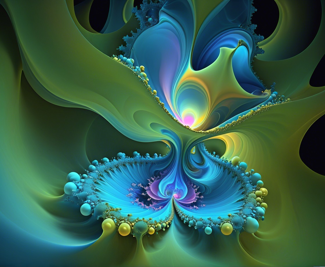 Vibrant Abstract Design with Swirling Shapes and Colors