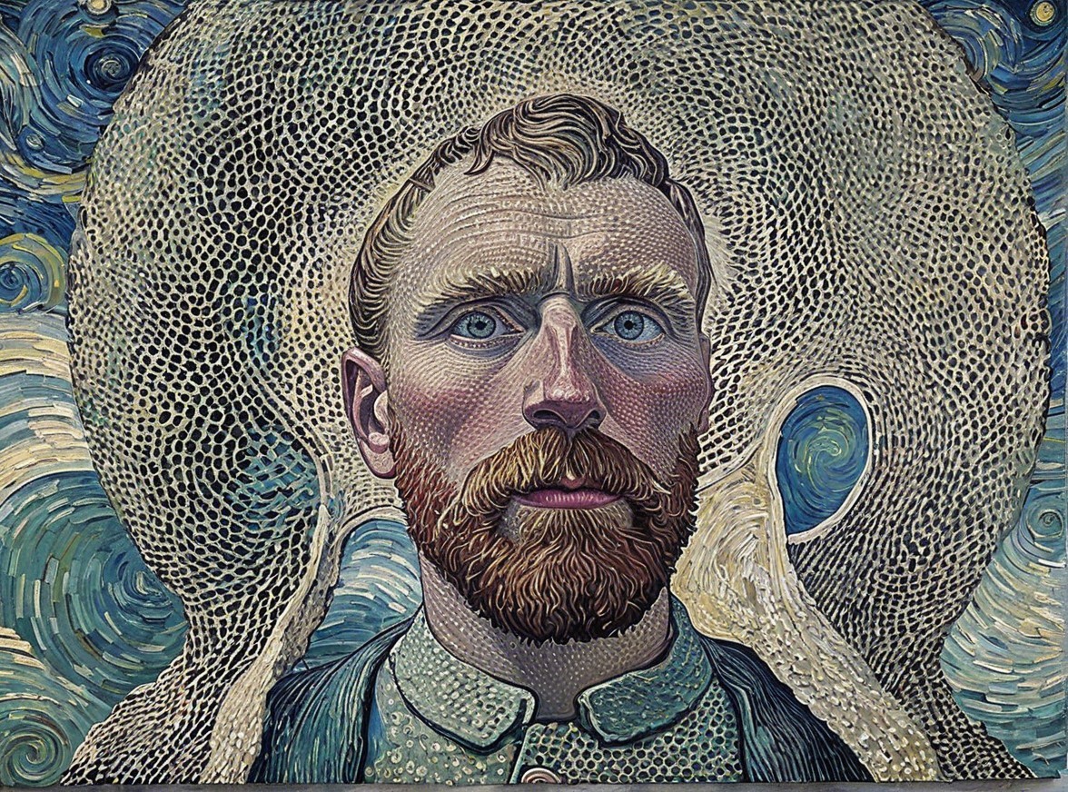 Self-Portrait of a Man with Blue Eyes and Beard