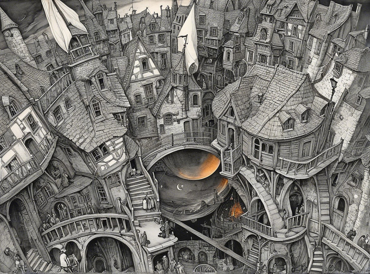 Intricate Townscape with Whimsical Architecture