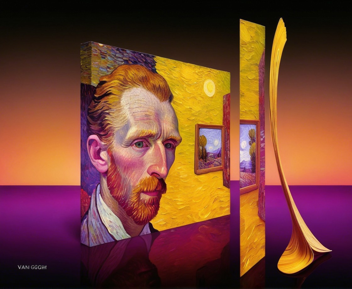 Stylized Self-Portrait with Abstract Elements and Colors