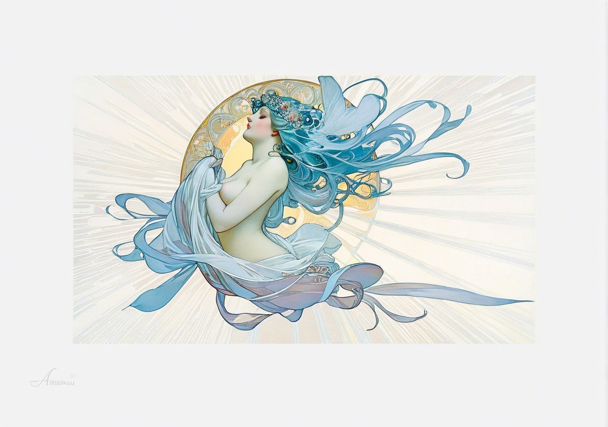 Ethereal Woman with Flowing Hair and Delicate Ornaments