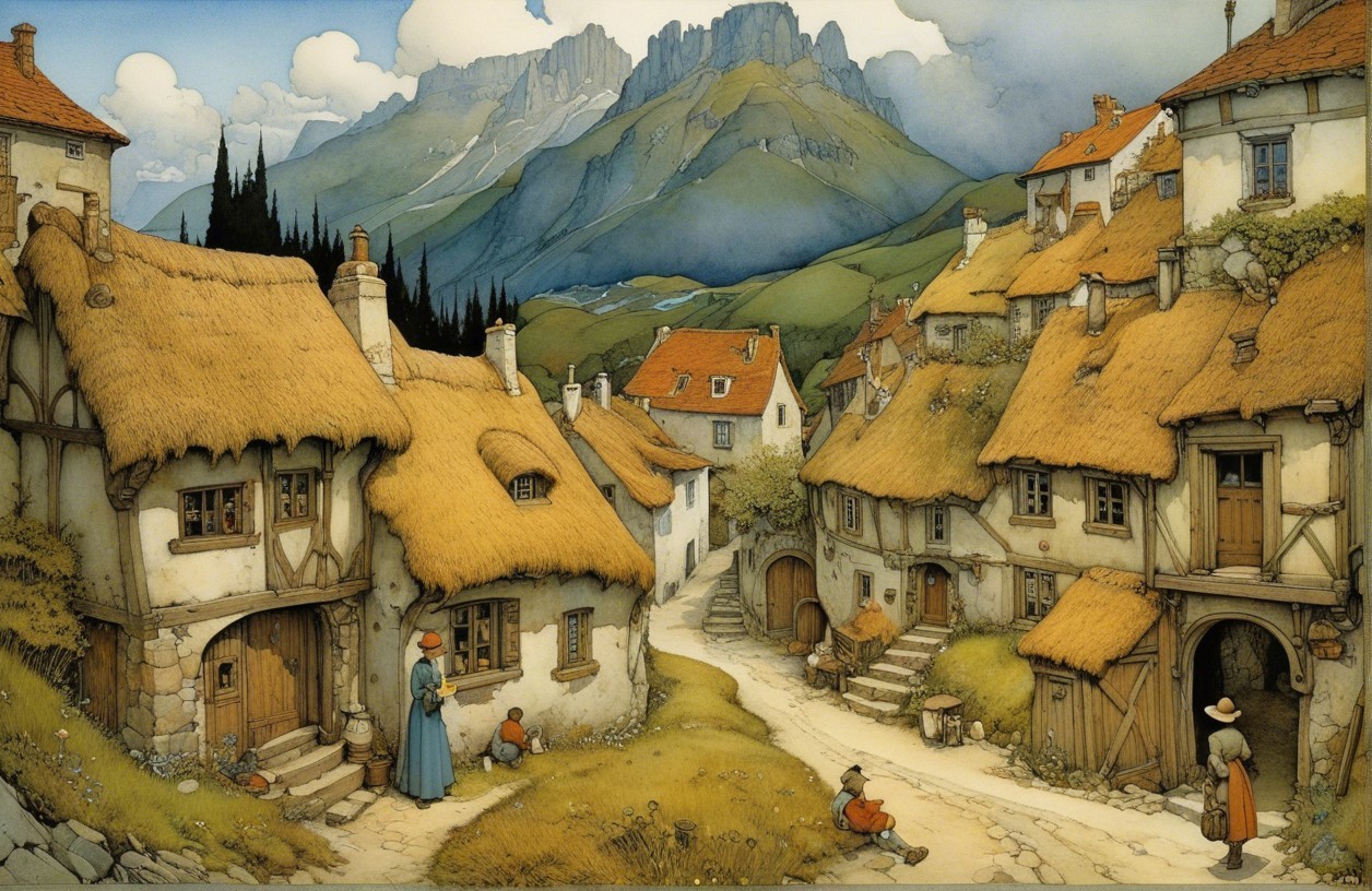 Charming Village in a Lush Valley Bliss