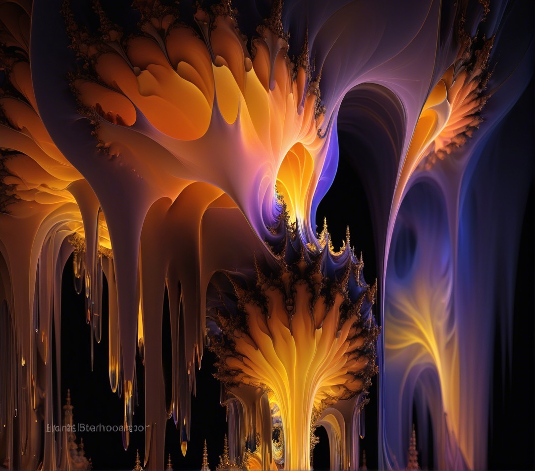 Abstract Scene with Vibrant Swirls of Color