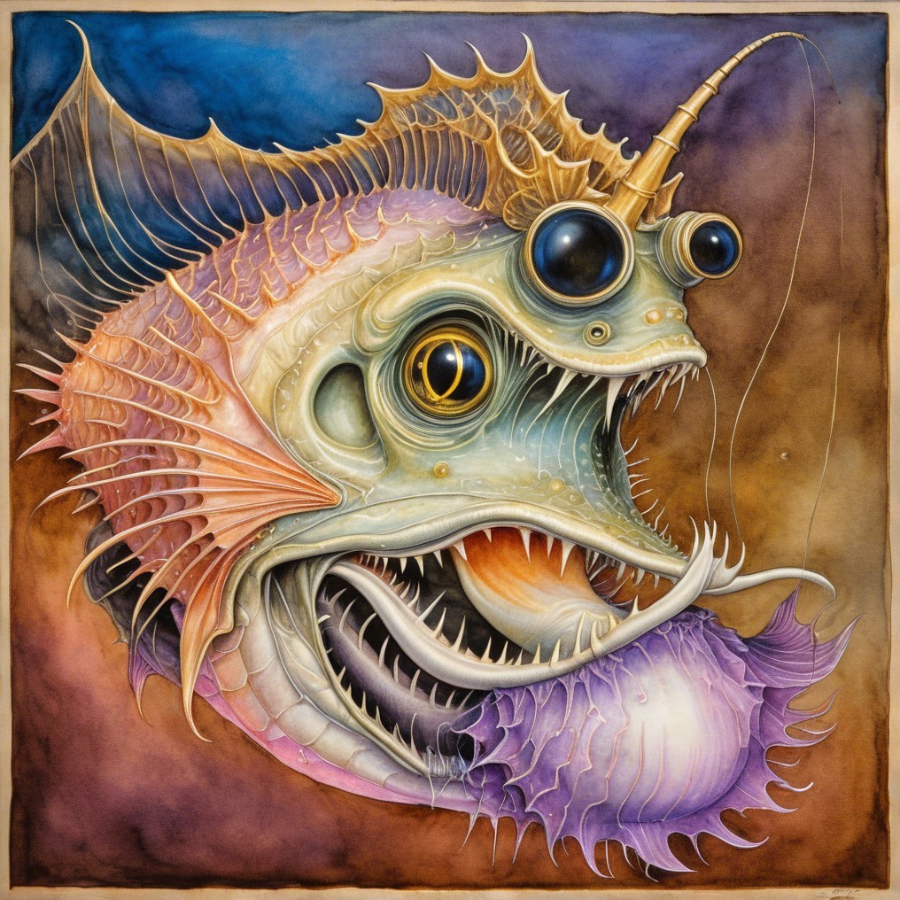 Vibrant Fish Illustration with Intricate Details