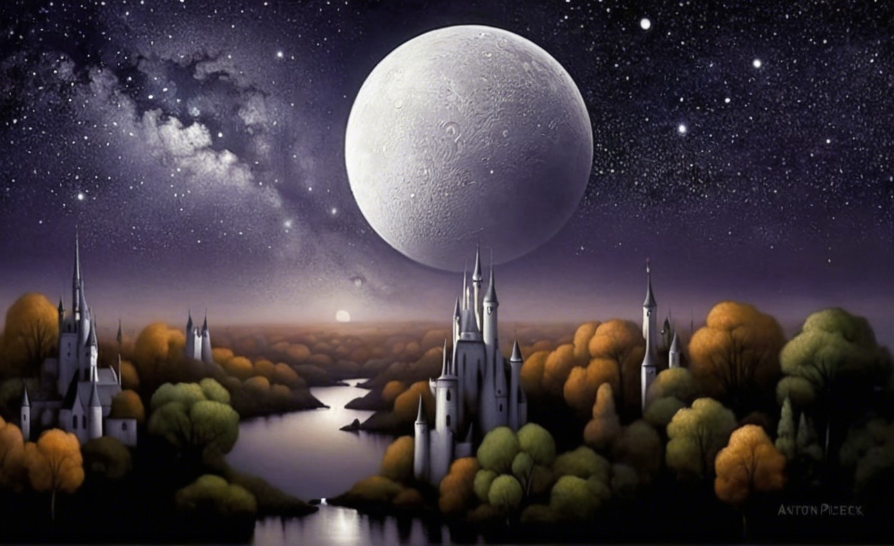 Mystical Landscape with Castles and Autumn Trees