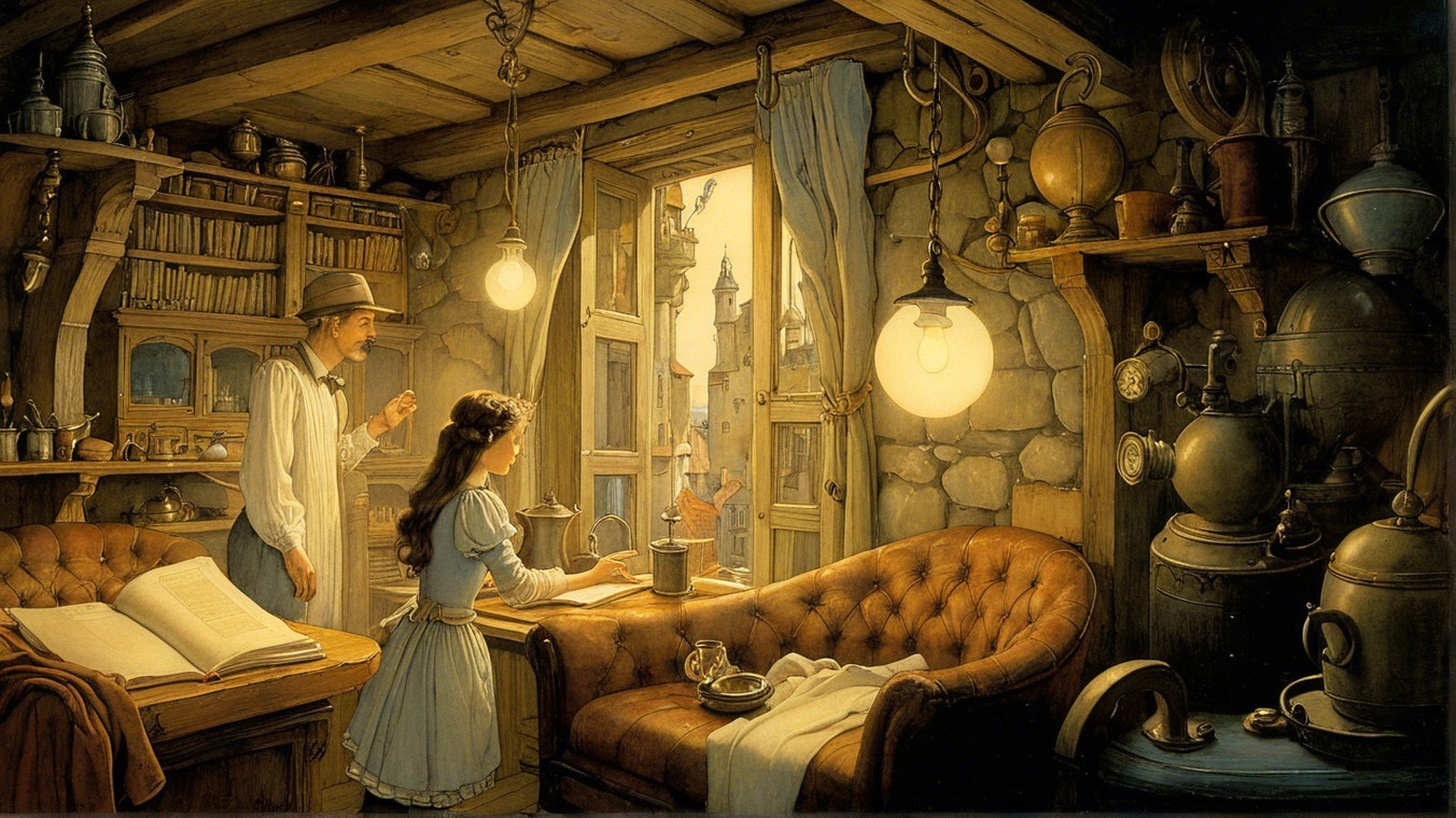 Cozy Room with Antique Decor and Scenic View