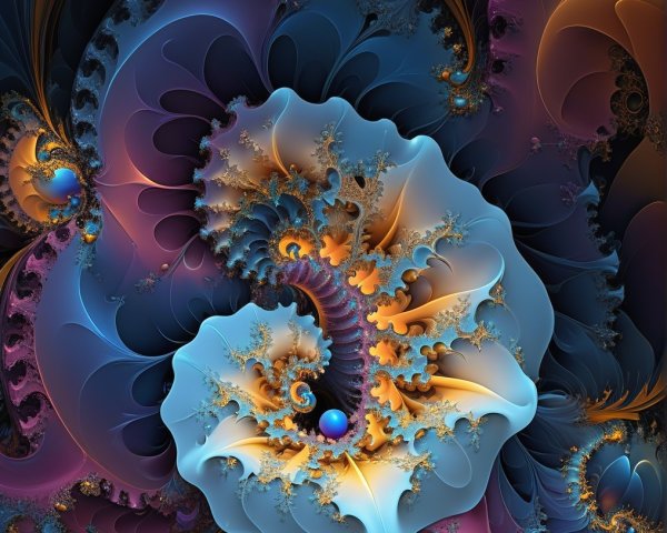 Fractal Design with Swirling Patterns and Colors