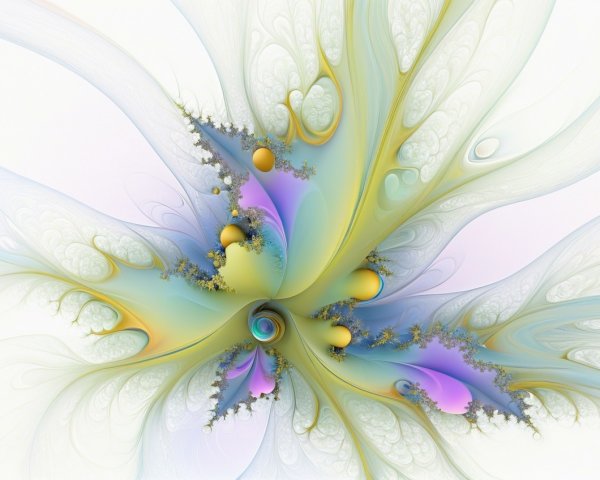 Fractal Artwork with Swirling Pastel Patterns