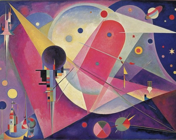 Vibrant Abstract Composition with Cosmic Elements
