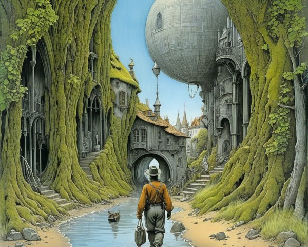 Whimsical Scene in a Vibrant Fantastical World