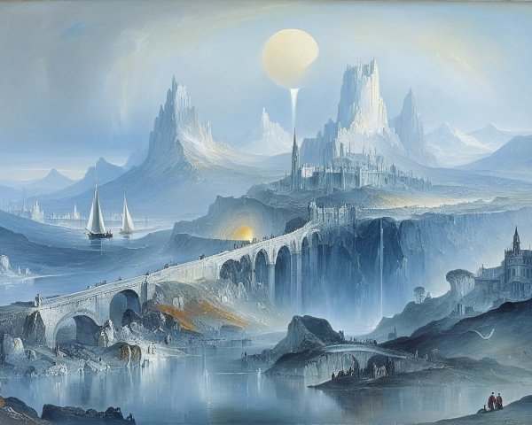 Fantastical Landscape with Mountains and Castles