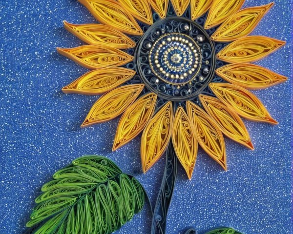 Intricate Quilling Art of a Vibrant Sunflower