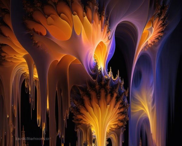 Abstract Scene with Vibrant Swirls of Color