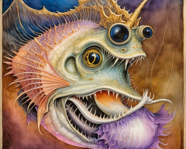 Vibrant Fish Illustration with Intricate Details