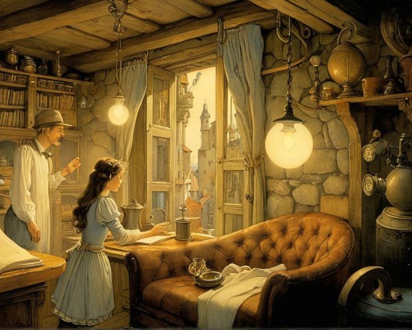 Cozy Room with Antique Decor and Scenic View