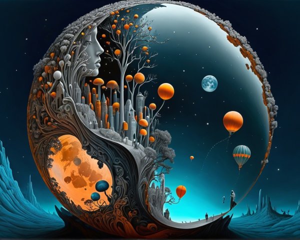 Surreal Artwork of a Dreamlike Circular World