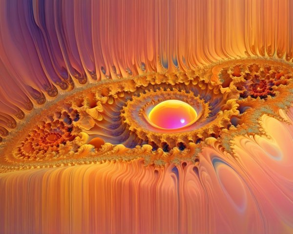 Abstract Fractal Design with Warm Colors and Patterns