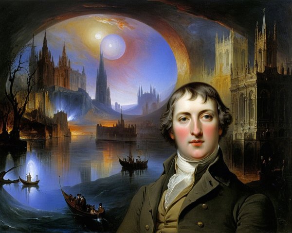 18th-Century Portrait in a Fantastical Landscape