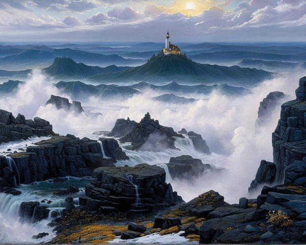 Dramatic Coastal Landscape with Castle and Cliffs