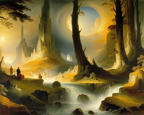 Mystical Landscape with Castles and Tranquil River