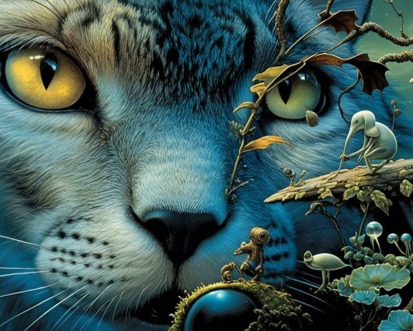 Majestic Feline in Enchanted Forest Setting