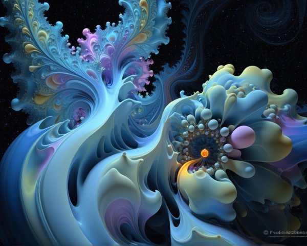 Colorful Pastel Fractals with Cosmic Background