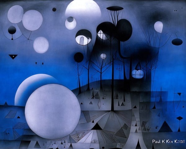 Abstract Landscape with Geometric and Organic Elements