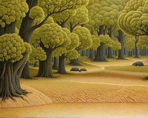 Serene Forest Landscape with Lush Green Foliage