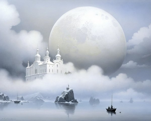 Dreamlike Landscape with Castle and Moonlit Waters