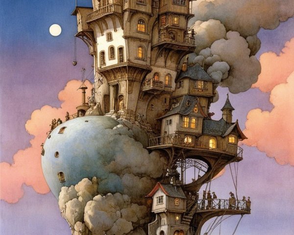 Whimsical Multi-Level House on Rocky Outcrop