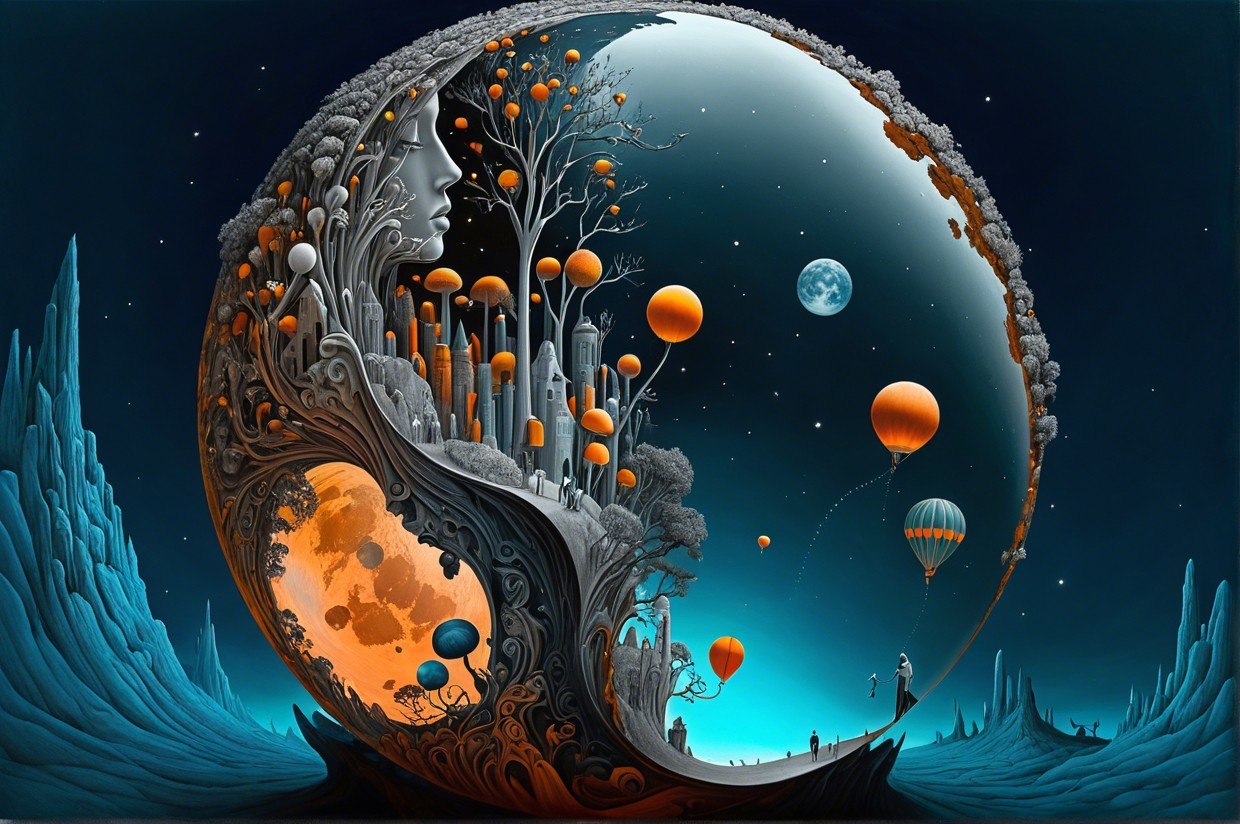 Surreal Artwork of a Dreamlike Circular World