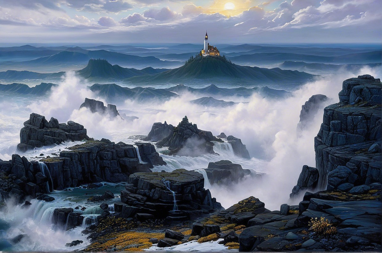 Dramatic Coastal Landscape with Castle and Cliffs