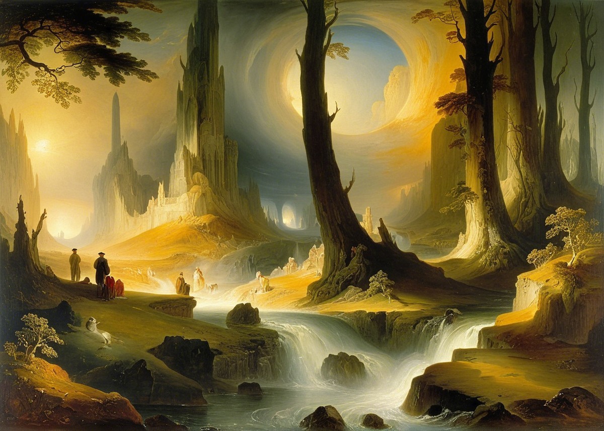Mystical Landscape with Castles and Tranquil River