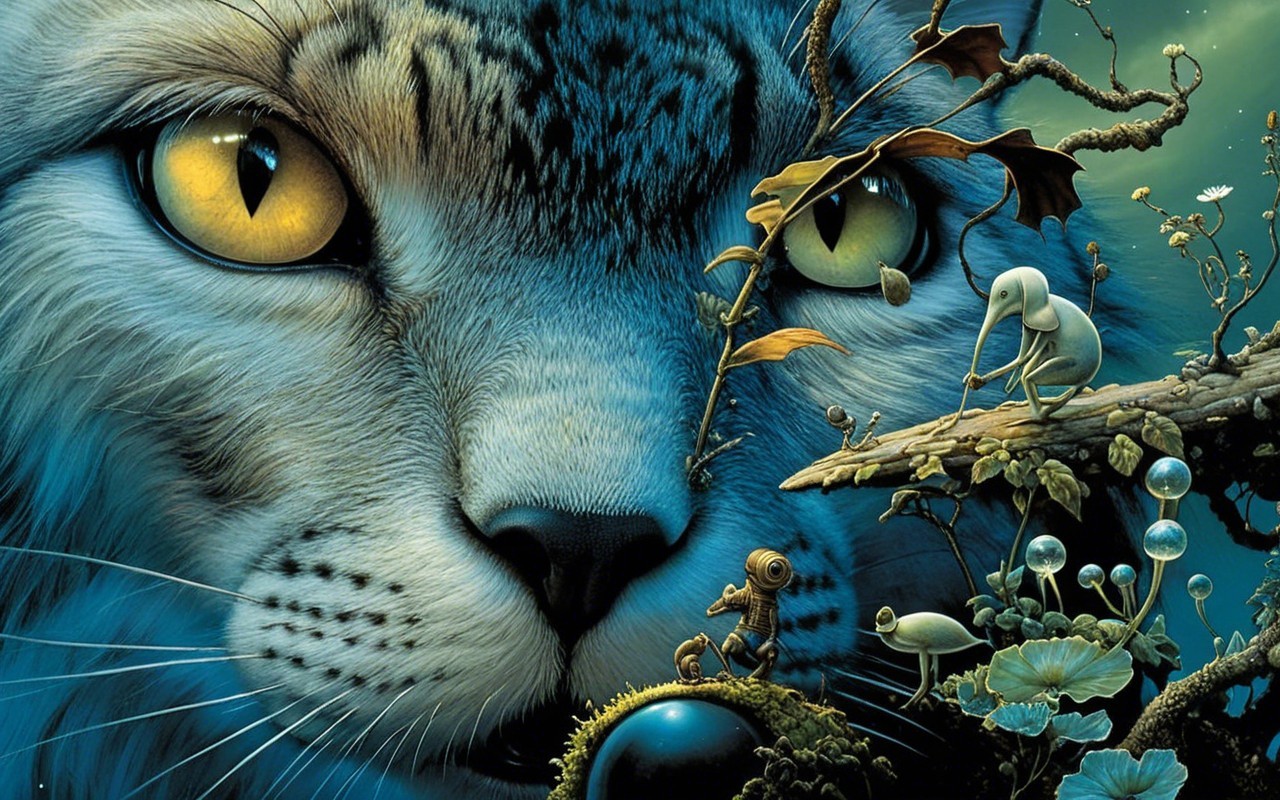 Majestic Feline in Enchanted Forest Setting