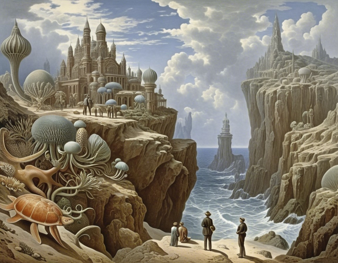 Fantastical Landscape with Cliffs, Ocean, and Castle