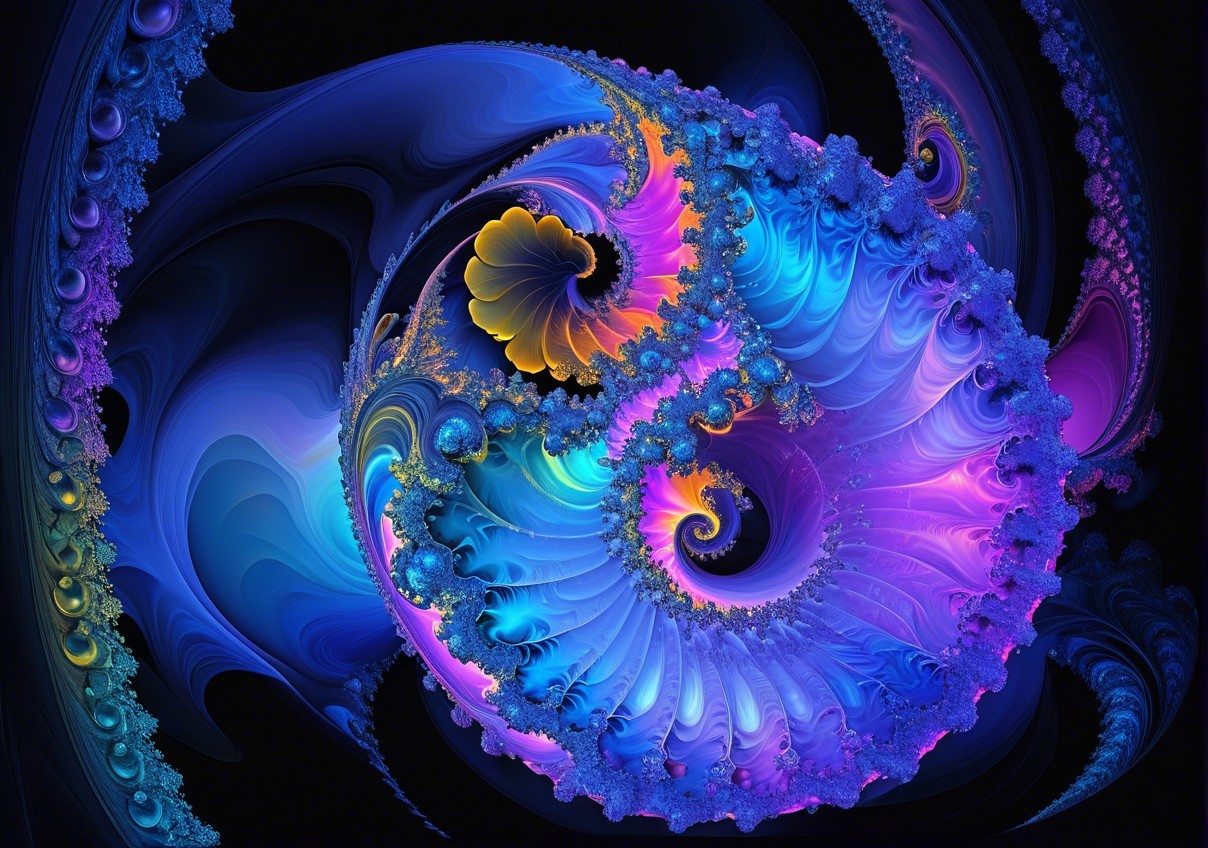 Vibrant Abstract Spiral Pattern in Rich Colors