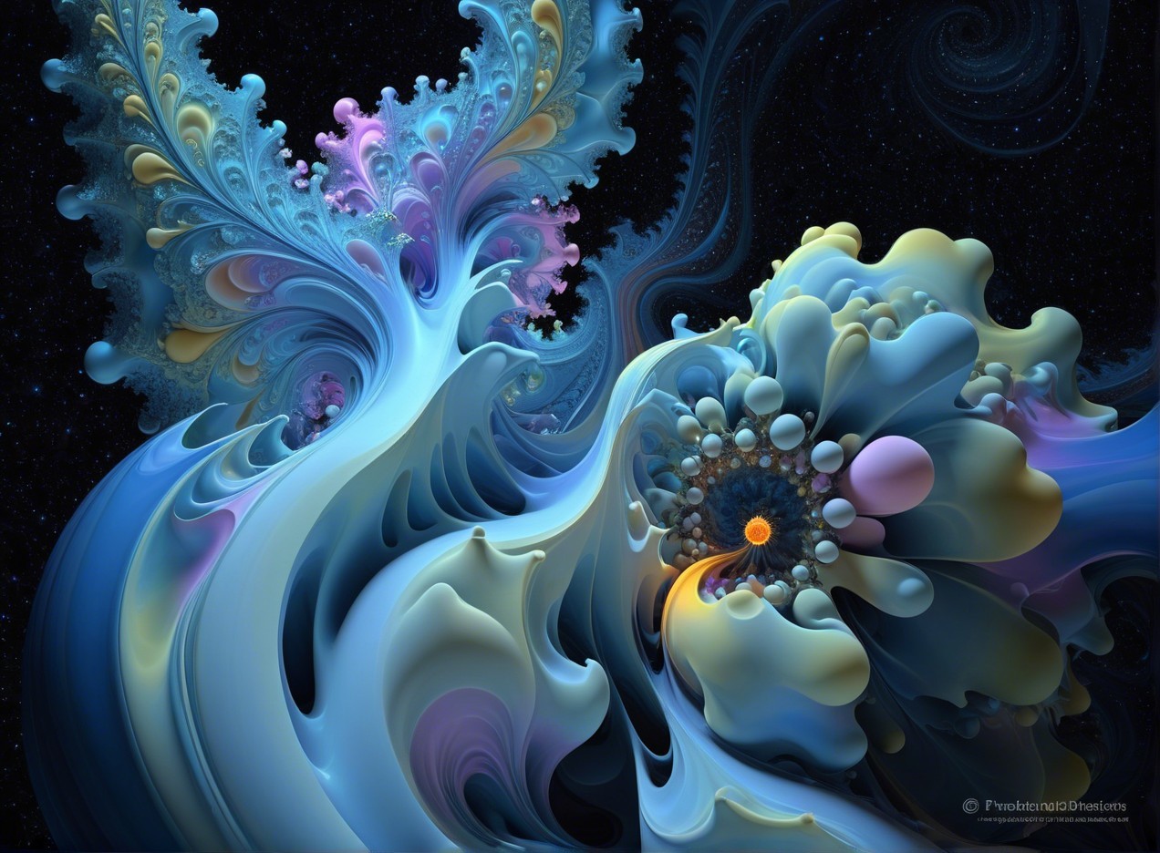 Colorful Pastel Fractals with Cosmic Background