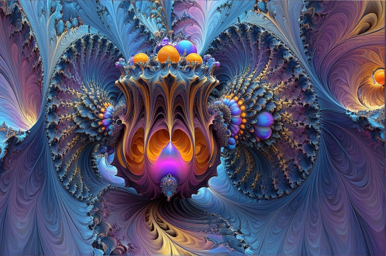 Fractal Art with Intricate Patterns and Dreamlike Colors